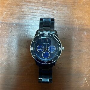 Fossil Men's Blue and Black Dive Watch